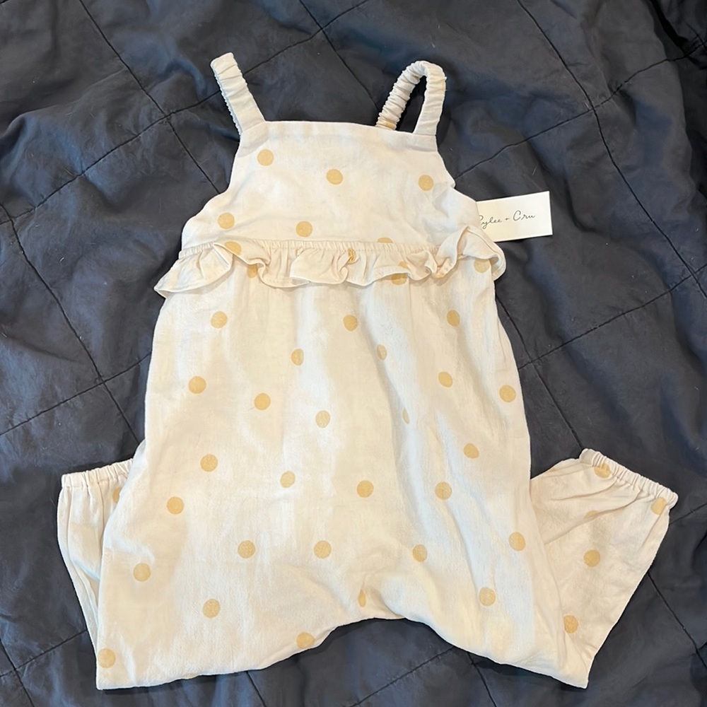 Rylee and Cru jumpsuit yellow dots